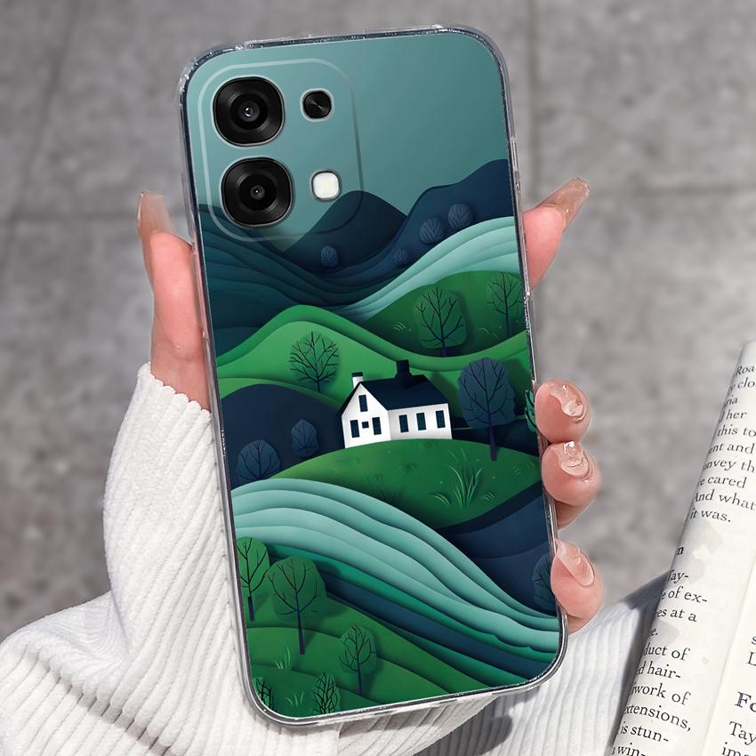 For Oppo A6 Pro A6x A5x K13 Realme 15X C85 V70 V70s CT 7 7T 8 Phone Cases Beautiful Sakura Butterflies Patterns Casing Soft Silicone TPU Clear Housing