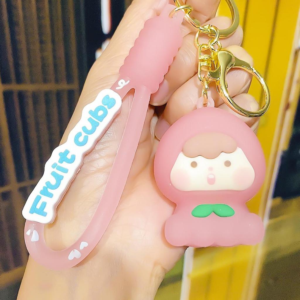 Three-Dimensional Luminous Fruit Baby Keychains – Creative Soft Rubber Pendants for Advertising Promotion Gifts