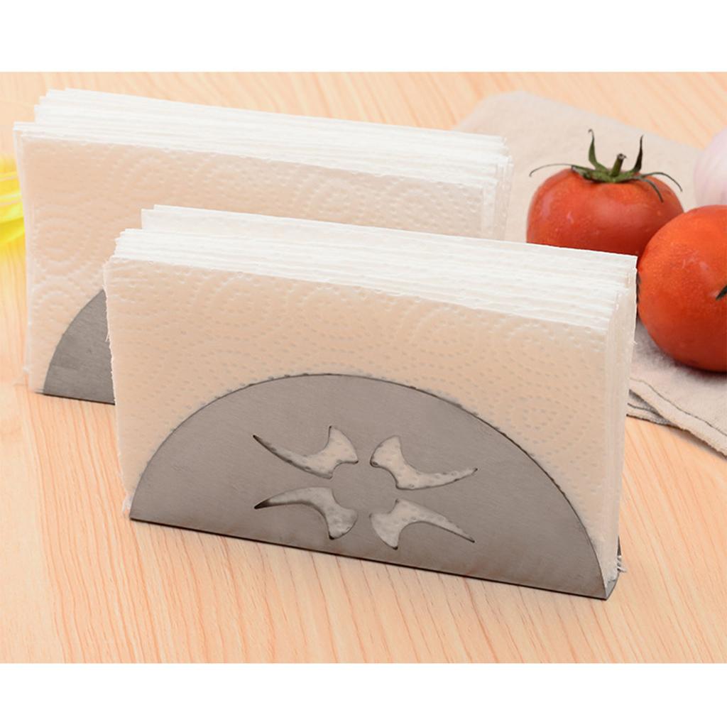 Fan Shaped Napkin Holder Stainless Steel Standing Napkin Rack Table Tissue Paper Dispenser for Home Hotel