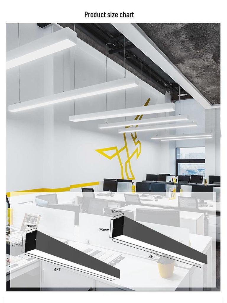 ETL US Standard LED Work Light - Aluminum Alloy Linear Pendant for Meeting Rooms and Offices