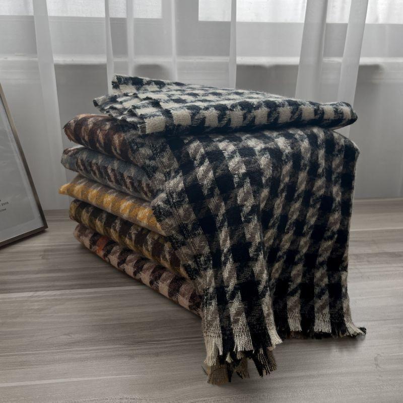 Fashion plaid scarf winter sweet imitation cashmere thousand bird plaid scarf thickened warm shawl gift