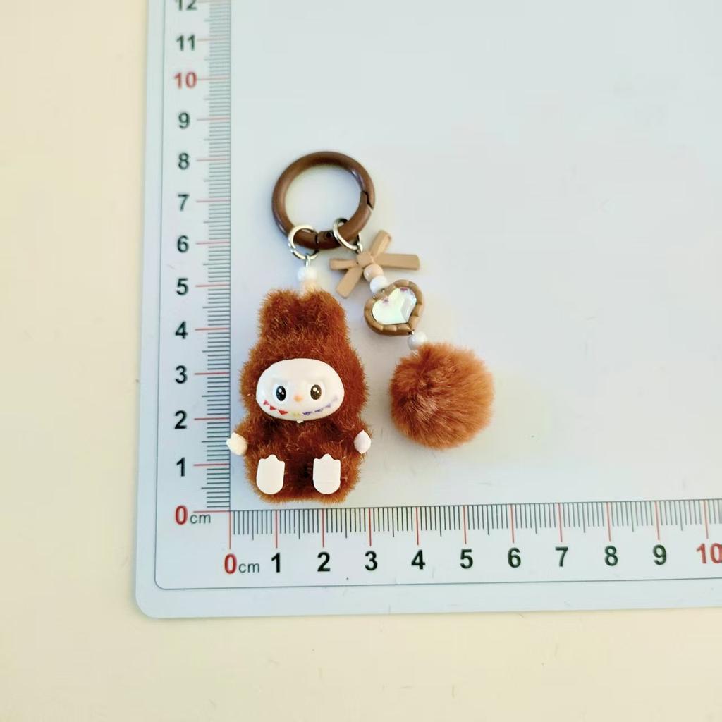 Keychain Change Baby Cute Grain Car Bag Pendant Mini Sitting Flocking Mobile Phone Chain Pull