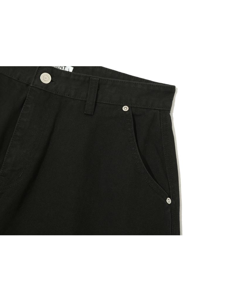 BASEMOMENT Cinch Back Curved Bermuda Shorts Black