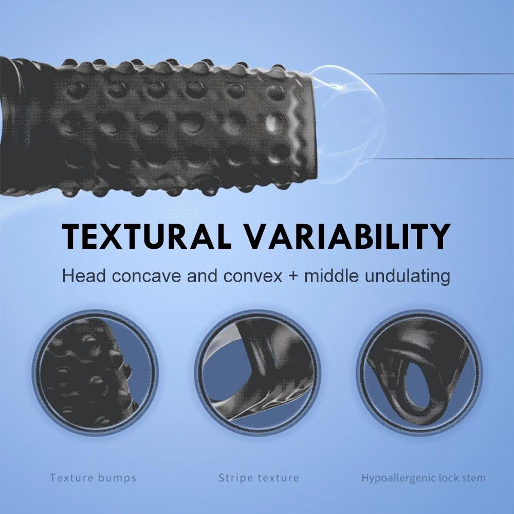 Reusable Delay Condom Sleeve Extension Dildo - Anal Plug for Men & Women, No Vibrator Adult Sex Toys
