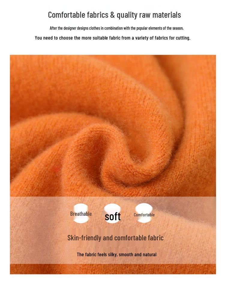 Women's Pure Wool V-Neck Pullover Sweater - Autumn/Winter Loose Casual Knit