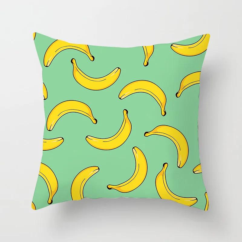 Lemon Water Pattern Watermelon Red Blue Polyester Throw Pillow Waterproof Oilcloth Car Interior Sofa Decoration Pillowcase 40911
