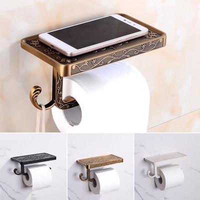 Vintage Dekor Tarzı Tuvalet Kağıdı Tutucu Telefon Rafı Asılı Tuvalet Banyo Dokusu Raflı
