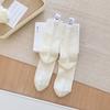 Heel Cloth Label Socks Women'S Tide Simple And Fashionable Smiley Face English Ab Socks Personalized Cotton Stacking Socks