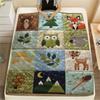 1Pc Animal Collage Print Flannel Blanket, High quality Comfortable for All Seasons, Home Decor, Warmth and Comfort, Perfect for Christmas Gifts 32