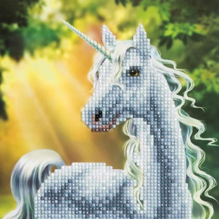 Kit de broderie diamant - Crystal Art - Licorne - 18 x 18 cm - Multicolore - Activité manuelle ludique