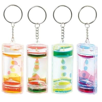 Hourglass Keychain with Two-tone Liquid