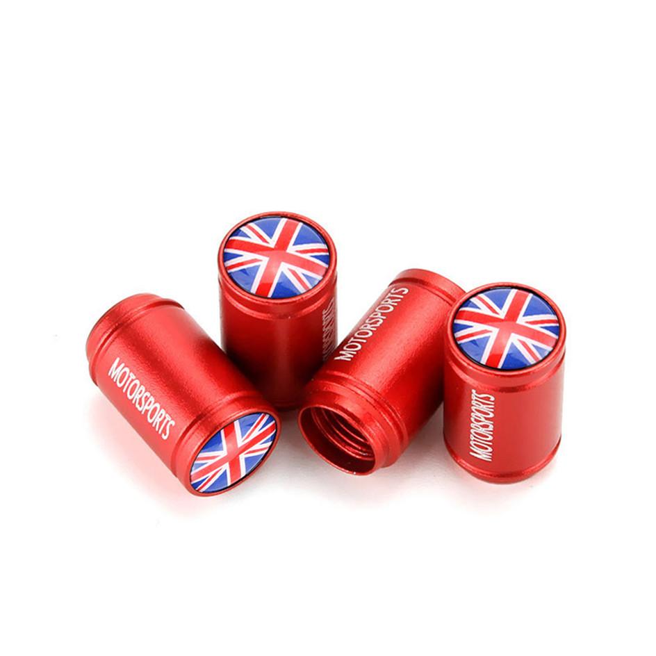 4Pcs UK England British Flag Bike Moto Car Wheel Tires Valve Caps Cover For Vauxhall Mini Cooper Ford Kia Hyundai VW Accesories