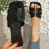 Purple Summer Slippers for Women Flat Braided Outdoor Trend Beach Sandals Women Luxury New Open Toe Square Head Women Slippers