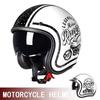 3/4 Open Face Motorcycle Helmet Cruiser Scooter Retro Vintage Riding Street Bike Safety Gear