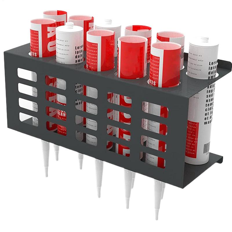 Caulk Tube Holder Organizer For Workshop Work Space Tubes Rack Wall Mounted Space-saving For Workshop 11 Caulking Tubes