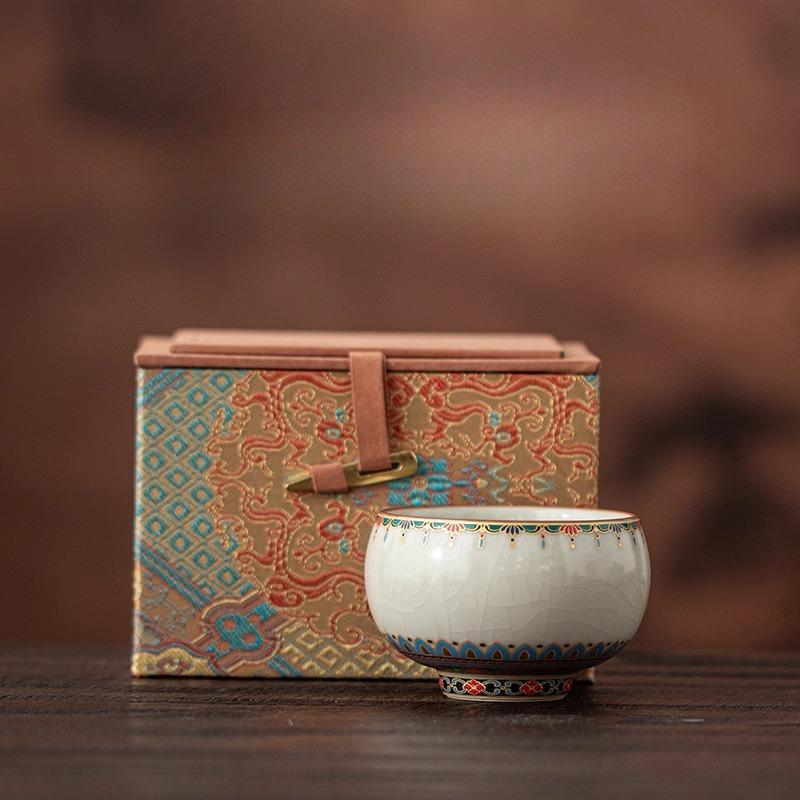 Dunhuang Merchandise Ru Kiln Meditation Cup Large Household Tea Master Cup Tea Cup Single High-end Teacup