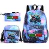Cartoon abstract Shanhaijing primary school students and teenagers backpack schoolbag tongtongsahur three-piece set L