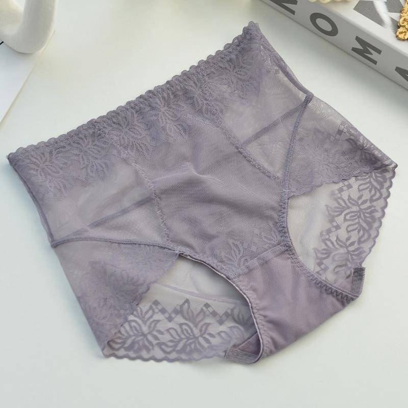 High waist lace panties women's belly and hips thin breathable briefs head sexy lace