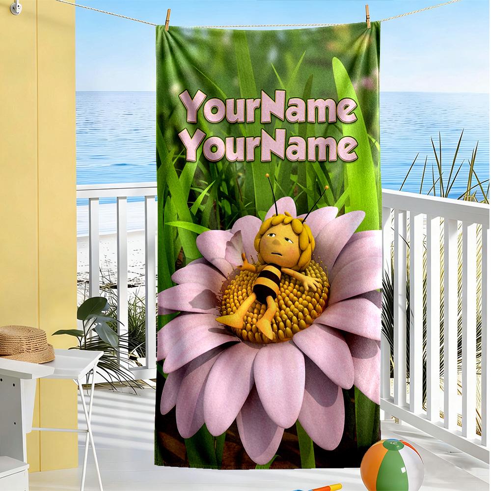 Biene Maja Customize Your Name Beach Towel Quick-Dry Soft Microfiber Portable for SwimmingBeachCamping Travel Beach AccessoriesGym