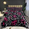 Colorful Leopard Print Digital Printing Three-piece Fat Quilt Set