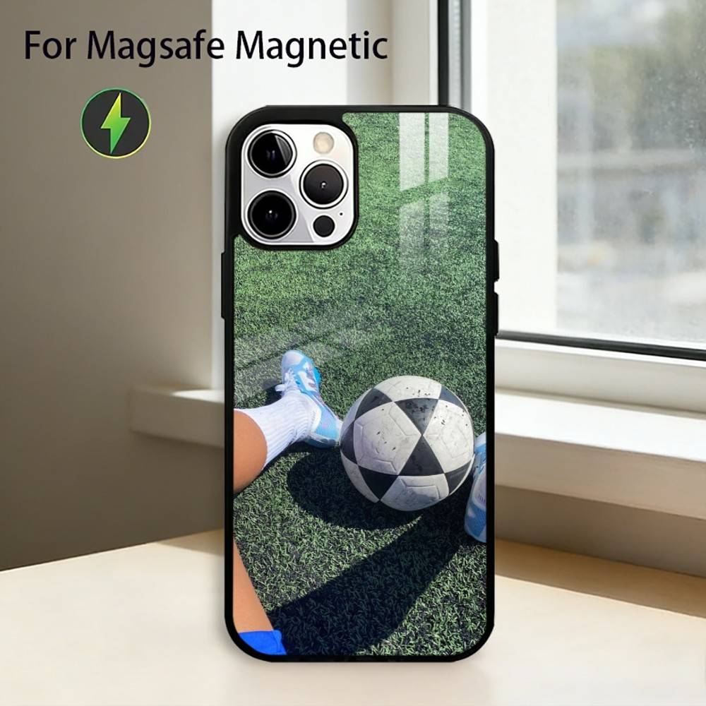 Fußball Sport Fußball Handyhülle Für iPhone17,16,15,14,13,12,11 Plus,Pro Magnetisch Für Magsafe Kabelloses Laden