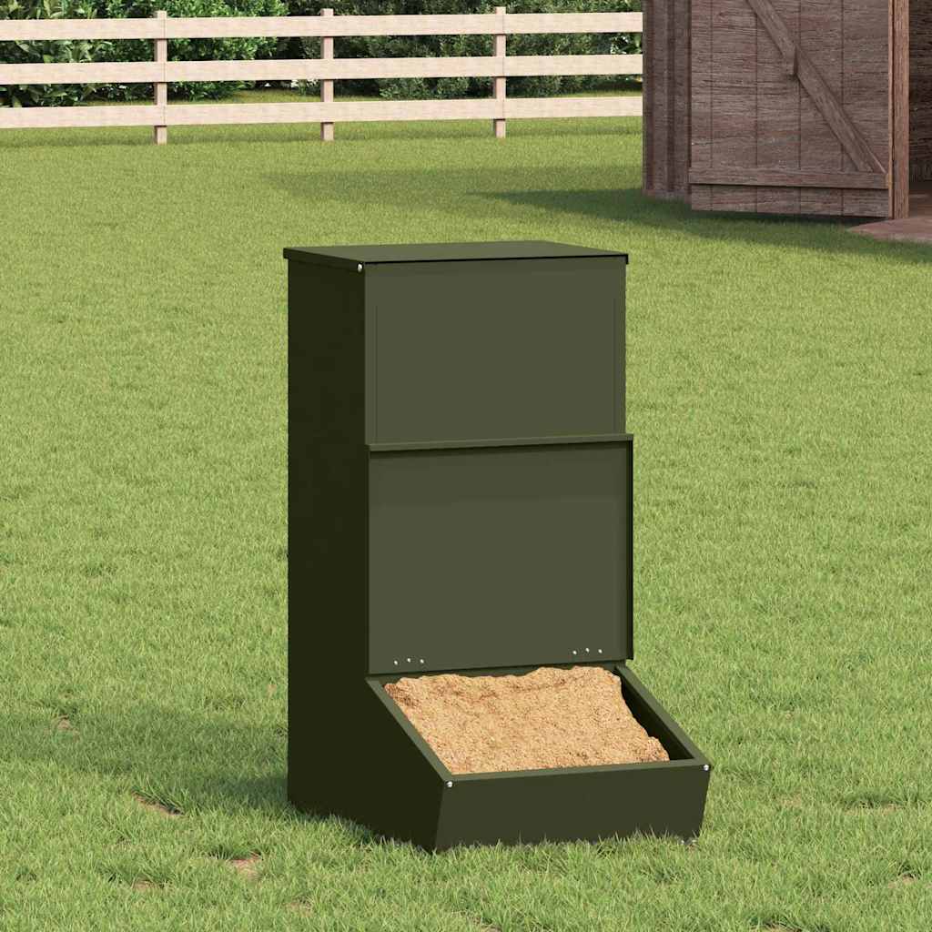 Pig Feeder Olive Green 55 X 38 X 76 Cm