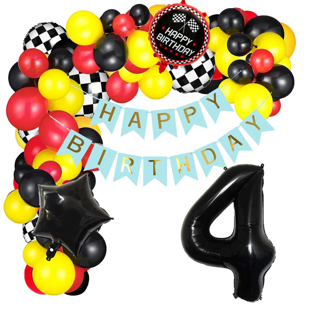 Racing Theme Birthday Balloon 32 Inch Digital Balloon Wreath Set Party Decoration Supplies