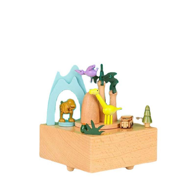 Dinosaur Land Music Boxes, Wooden Crafts, City In the Sky, Home Ornaments Decoration, Christmas, New Year's, Birthday Gifts