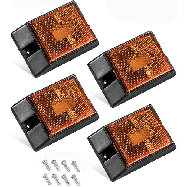 CZC AUTO LED Amber Side Marker Lights Sealed Submersible LED Clearance Reflector Lamps Waterproof Trailer Running Lights for 12V Boat Trailer Truck 2 янтарь