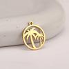 5Pcs Pineapple/Monstera Leaf/Tropical Hawaii Palm Tree Charms Stainless Steel Conch Pendant DIY Bracelet Necklace Jewelry Making