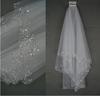 Korean-Style Bride Veil with Beaded Hair Comb, 2-Layer Exquisite Handmade Design