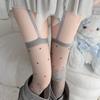 Black Stockings For Women In Spring And Summer, Bare Legs, Polka Dots, Over-the-knee Thigh Socks, Dotted Suspenders, One-piece Socks