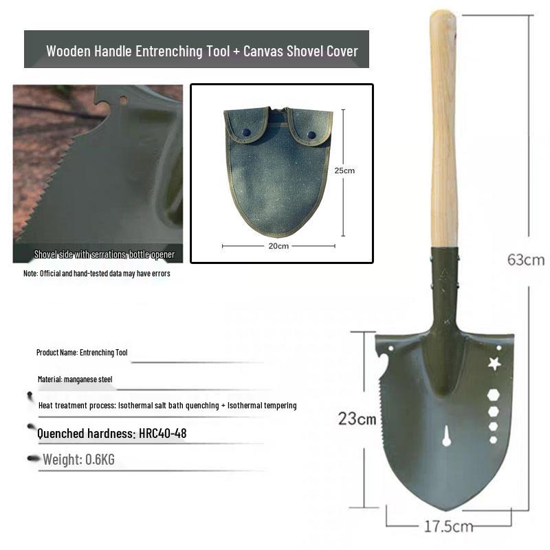 Manganese Steel Multifunctional Gardening Shovel: Ideal for Planting, Fishing, Land Reclamation, and Outdoor Work