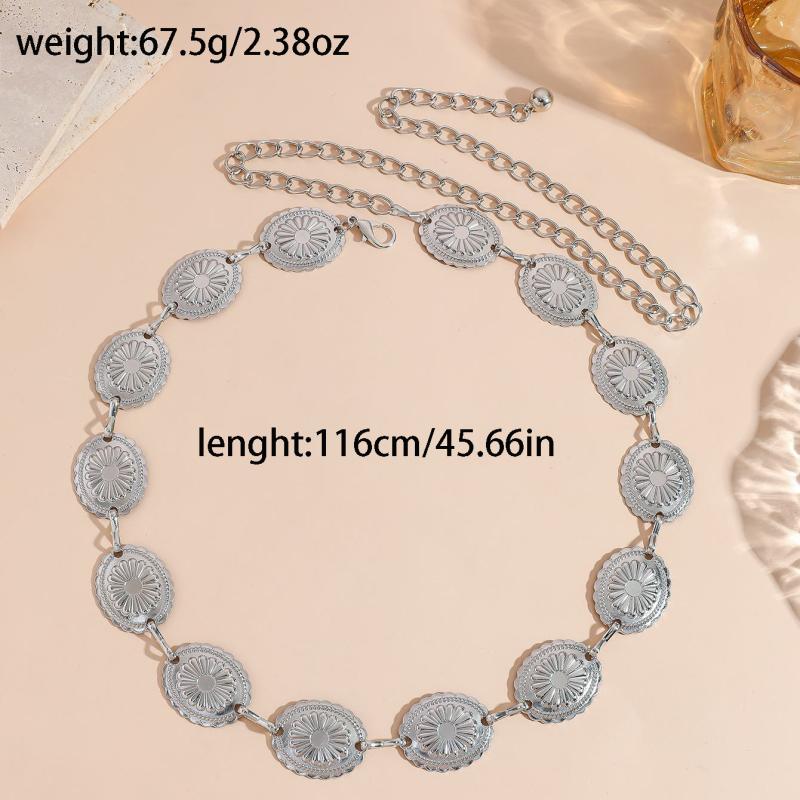 Vintage Oval Geschnitzte Metall Taillenkette Für Damen Retro Stil Exquisite Goldfarben Plattierte Gürtelketten Körperschmuck Geschenke