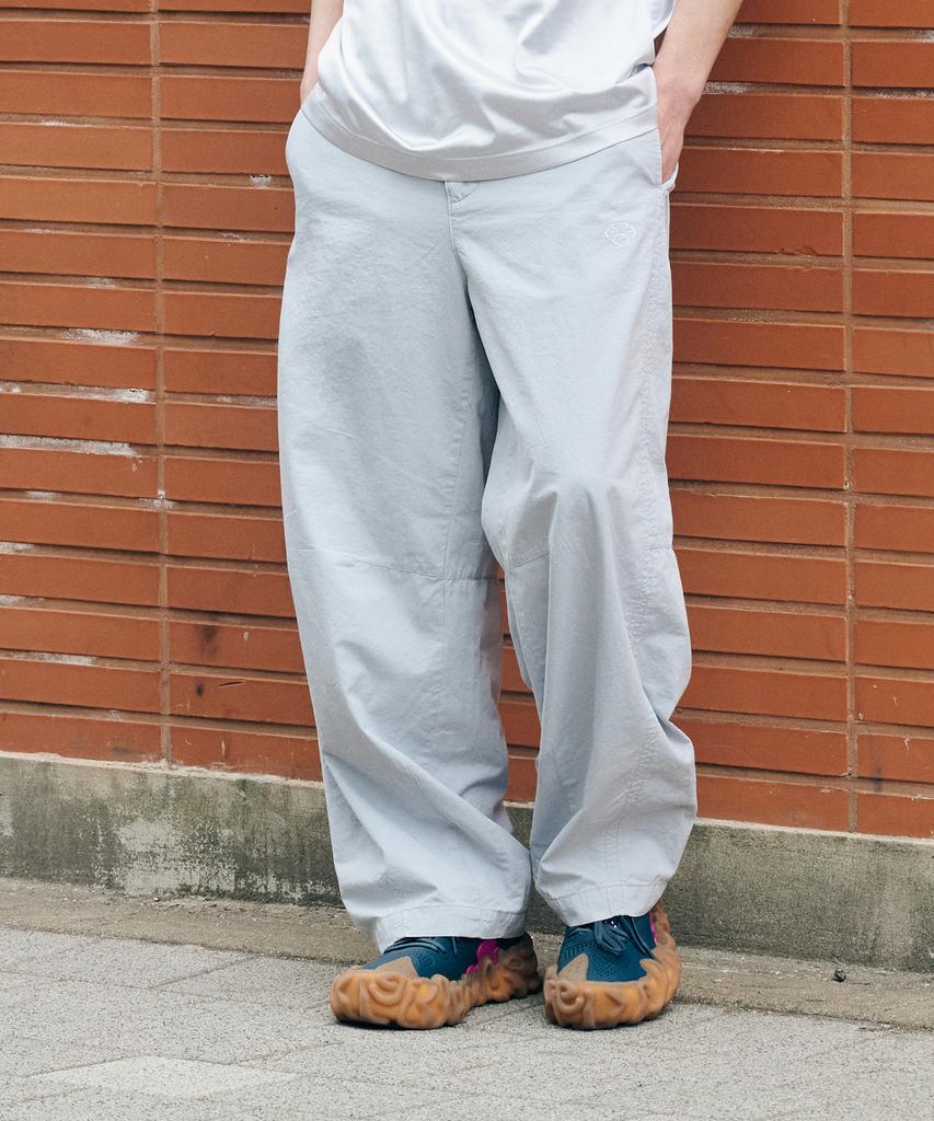Nontai Cotton Wide Curved Pants (Greyish Sky)