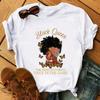 Fashion Print T-Shirt Kawaii T Shirt Funny Black African Curly Hair Girl Graphic Tees Aesthetic Tshirt Female