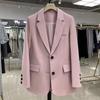 Mode Herbst Neue Blazerjacke Damen Lässig Taschen Langarmjacke Arbeitsanzug Mantel Büro Dame Einfarbig Schlank Schwarz Blazer