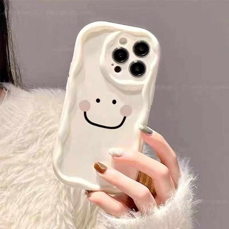 Blush smiley face for iphone15promax mobile phone case Apple 16 anti-drop 14pro simple 13/12 girl
