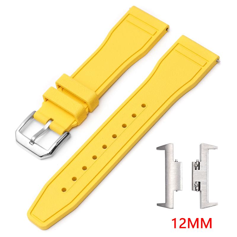 FKM Fluorgummiband för Tissot PRX-serien T137.407/T137.410 Super Player 40mm Herrar Snabbfäste Adapter Klockarmband 12mm