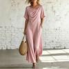 Independent Station's new short-sleeved irregular collar fashionable casual women's dress