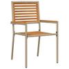 Garden Stackable Chairs 2 Pcs Brown and Beige 54 X 56 X 90 Cm