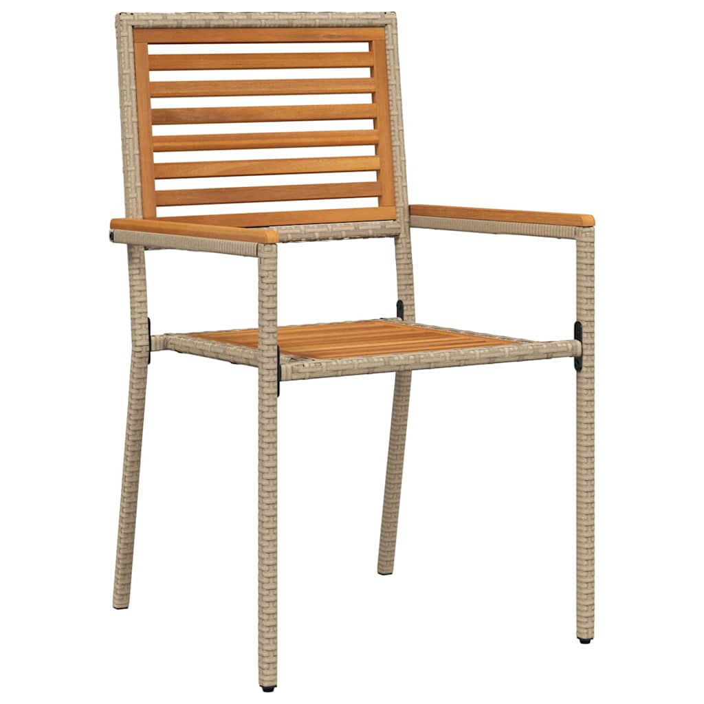Garden Stackable Chairs 2 Pcs Brown and Beige 54 X 56 X 90 Cm