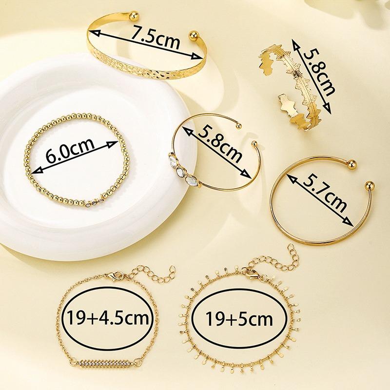 New Fashion Hot Sale Metal Punk Personality Bracelet Set Glossy Light Luxury Stackable Bracelet Jewelry