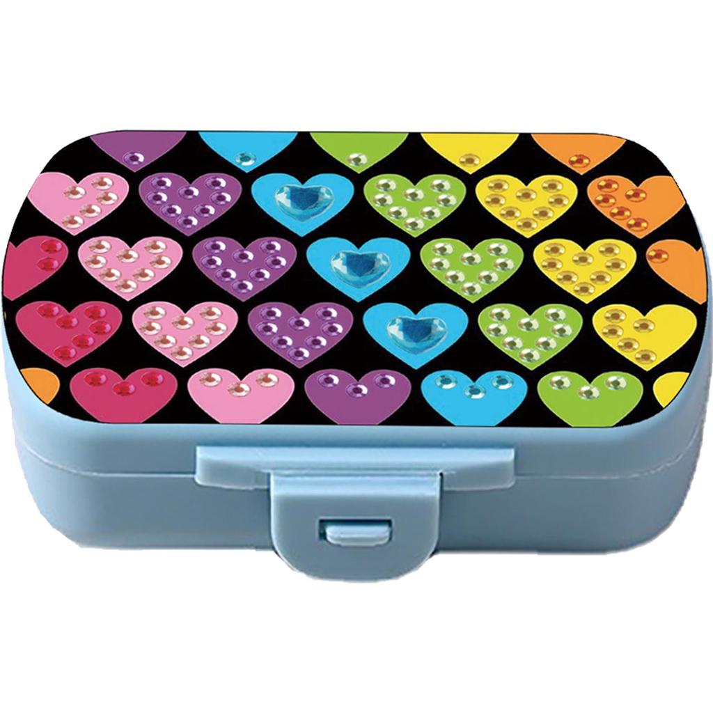Heart 5D DIY Diamond Painting Dot Pill Case Diamond Painting Pill Dispenser 6 Grid Moisture-proof Pill Organizer for Art Craft