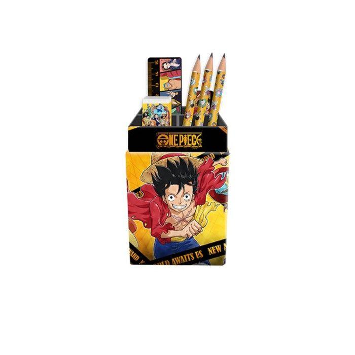Porte-Crayons Manga One Piece avec Papeterie - 7 Pièces