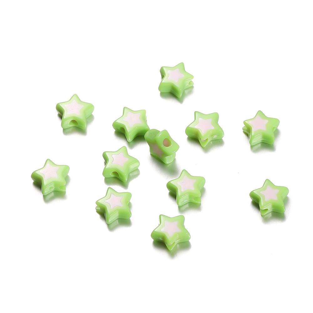 50/100pcs 9*9.5mm Colourful Five-pointed Star Acrylic Loose Spacer Beads for Jewelry Making DIY Handmade Bracelets Accessories