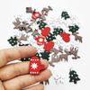 50Pcs Mixed Christmas Wood Chips Christmas Wooden Decoration Snowflake Chips Elk Xmax Tree Ornament Christmas Diy Craft Supplies