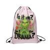 Christmas Double Sided Print New Year Gift Bag Drawstring Pocket Christmas Backpack