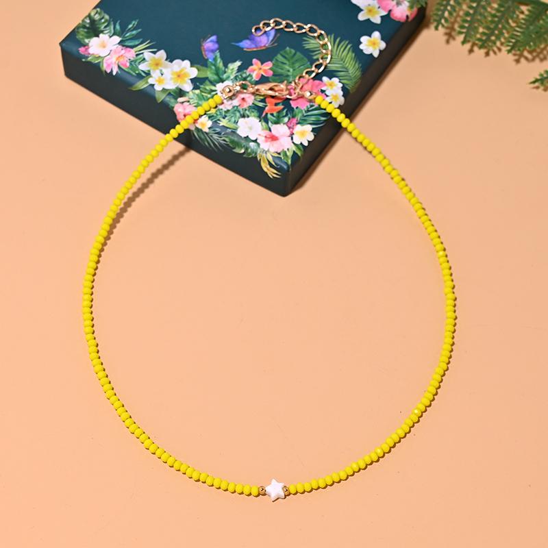 

Shell Star Crystal Choker Necklace for Women Fashion Faceted Bead Collares Para Mujer Summer Jewelry Accessorie MOON GIRL Design