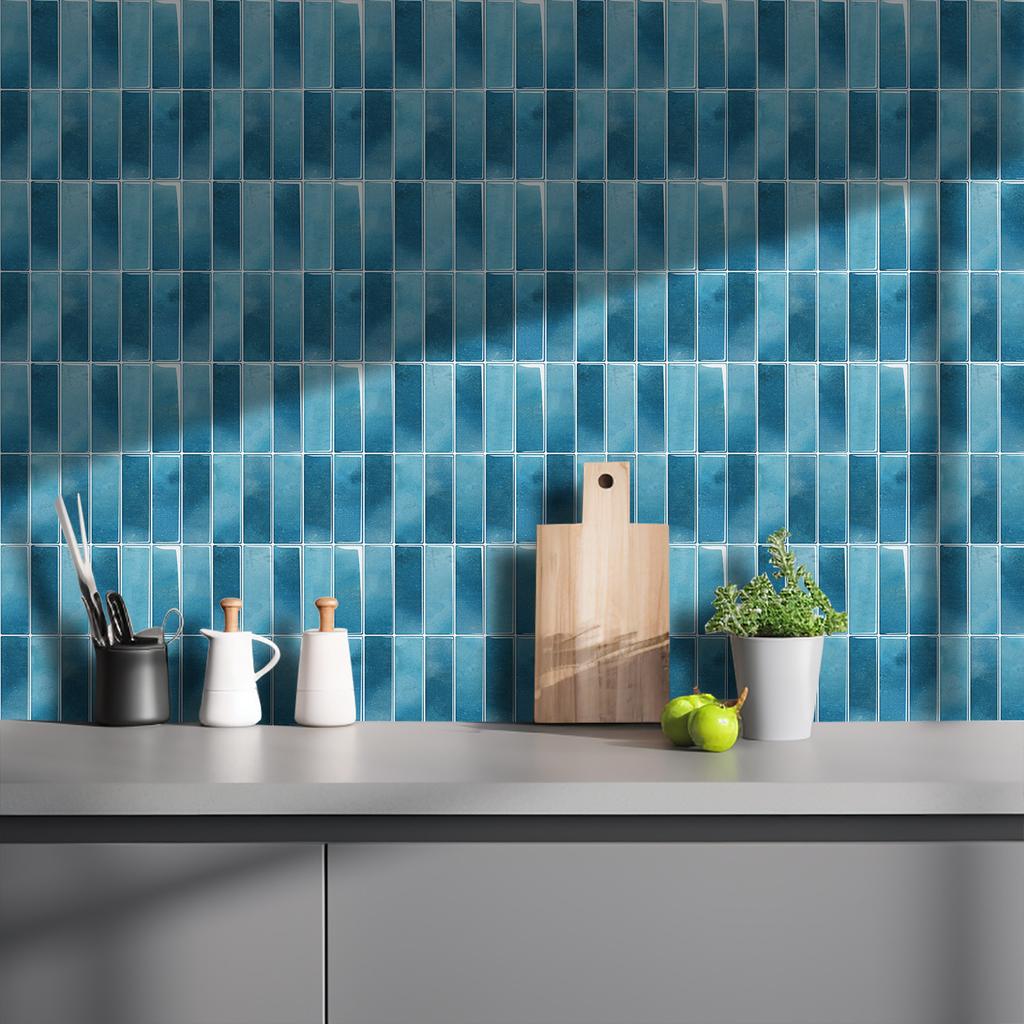 10 Piezas Pegatinas de Pared Mosaico Planas Sencillas Ladrillo de Imitación Decoración de Dormitorio Impermeables Autoadhesivas Papel Tapiz de Azulejo Decoración de Armario de Cocina